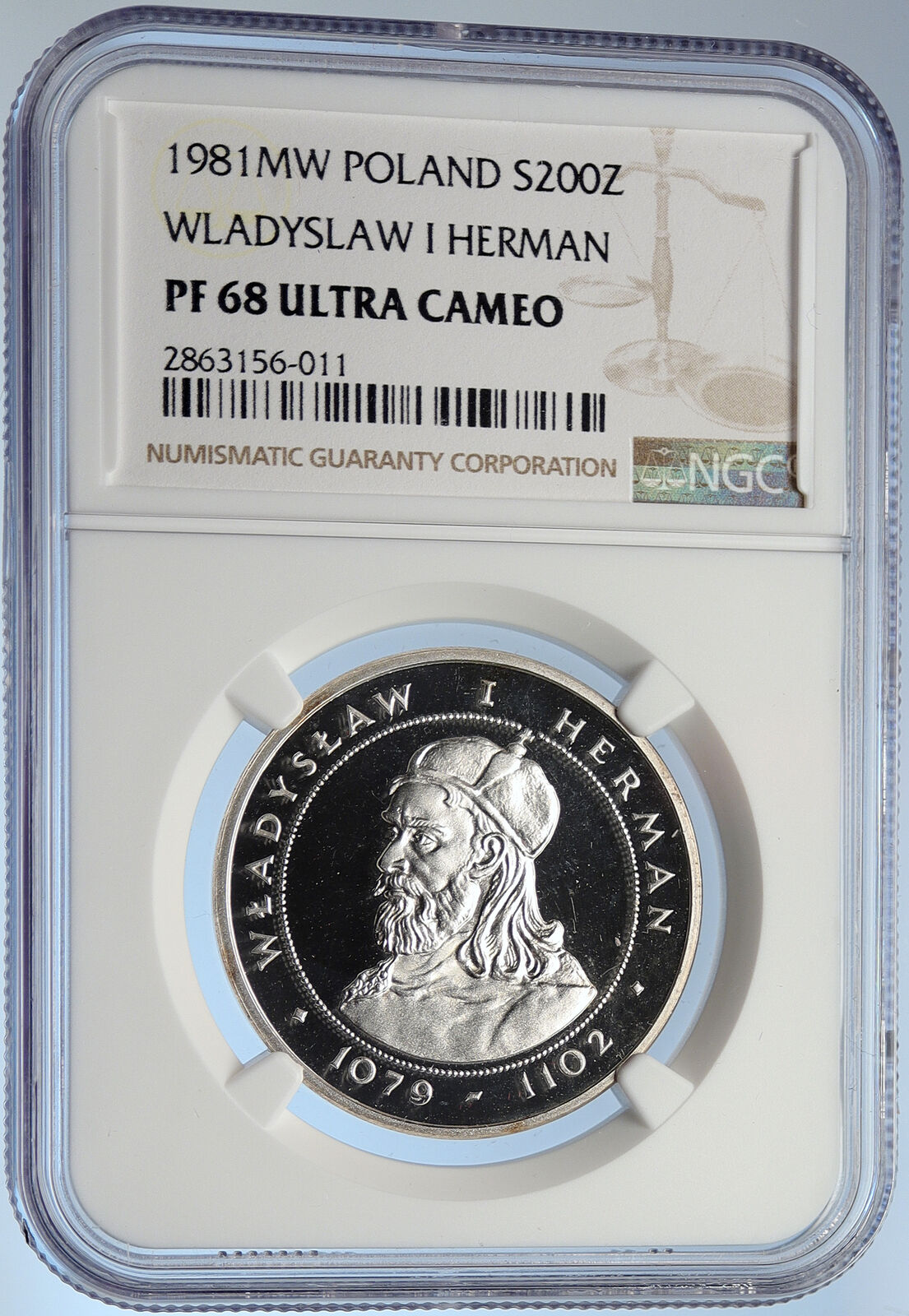 1981 Poland ANNIVERSARY Wladyslaw I Herman Proof Silver 200 Zl Coin NGC i105877