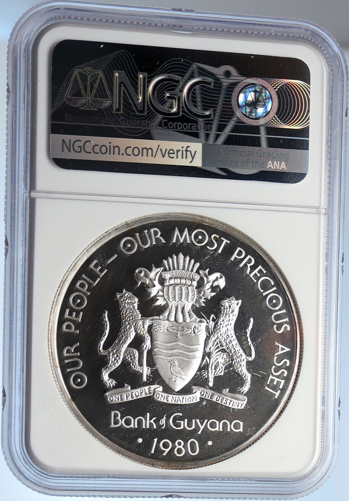 1976 GUYANA National HERO Cuffy KOFI KOFFI Old Proof Silver $10 NGC Coin i105873