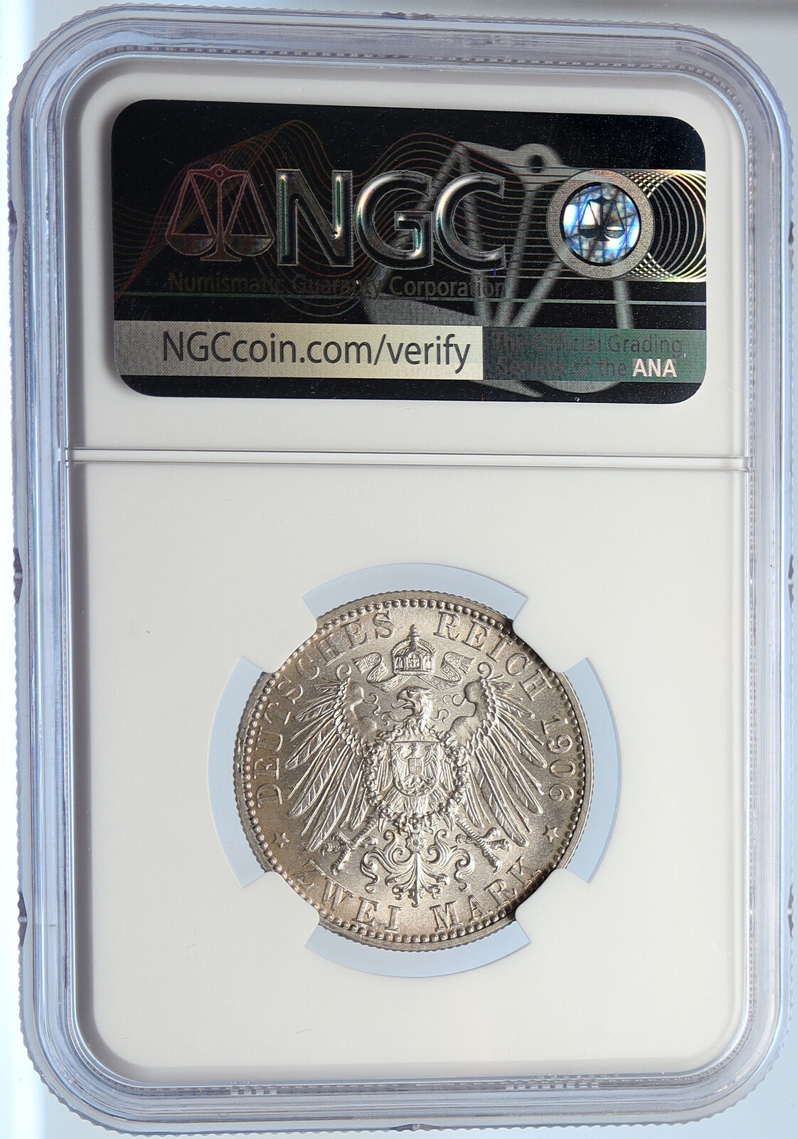 1906 GERMANY GERMAN STATE BADEN Friedrich I Wedding Silver 2 Mk Coin NGC i105893