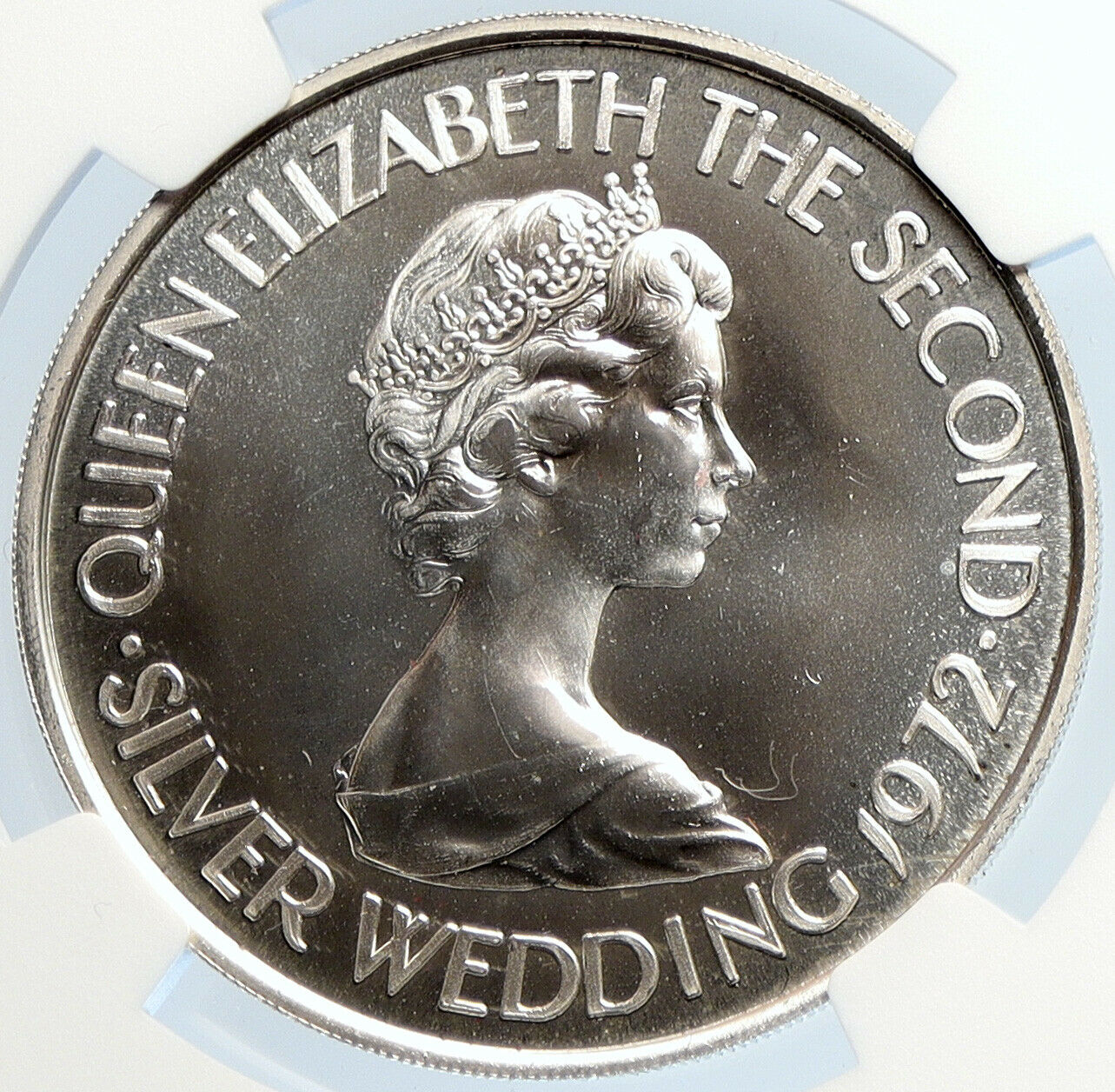 1972 JERSEY UK Queen Elizabeth Philip Wedding SHIP Silver 2 P Coin NGC i105896