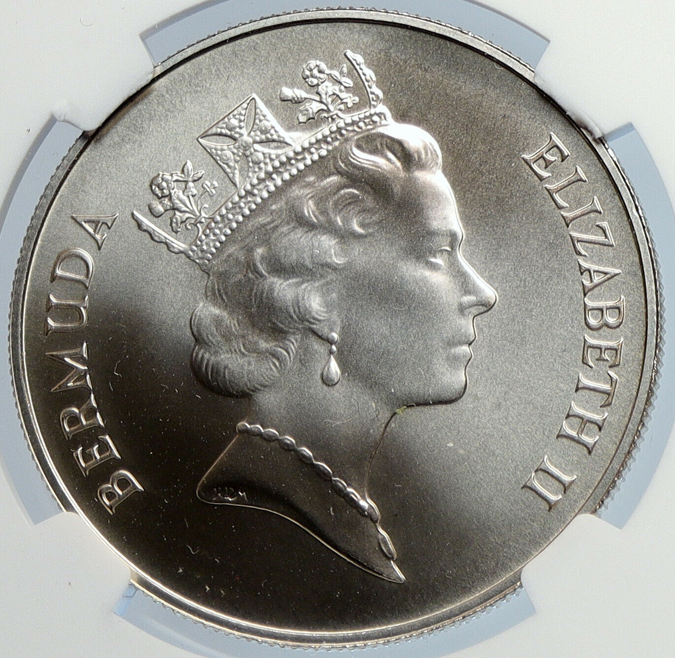 1986 Bermuda UK Queen Elizabeth II TURTLE Proof Silver 1 Dollar Coin NGC i105903