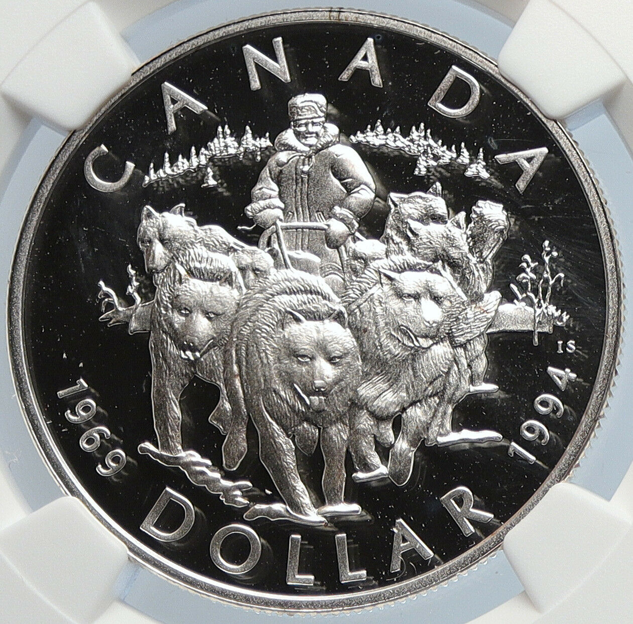 1994 CANADA Elizabeth II RCMP DOG TEAM PATROL Proof Silver $1 Coin NGC i105904