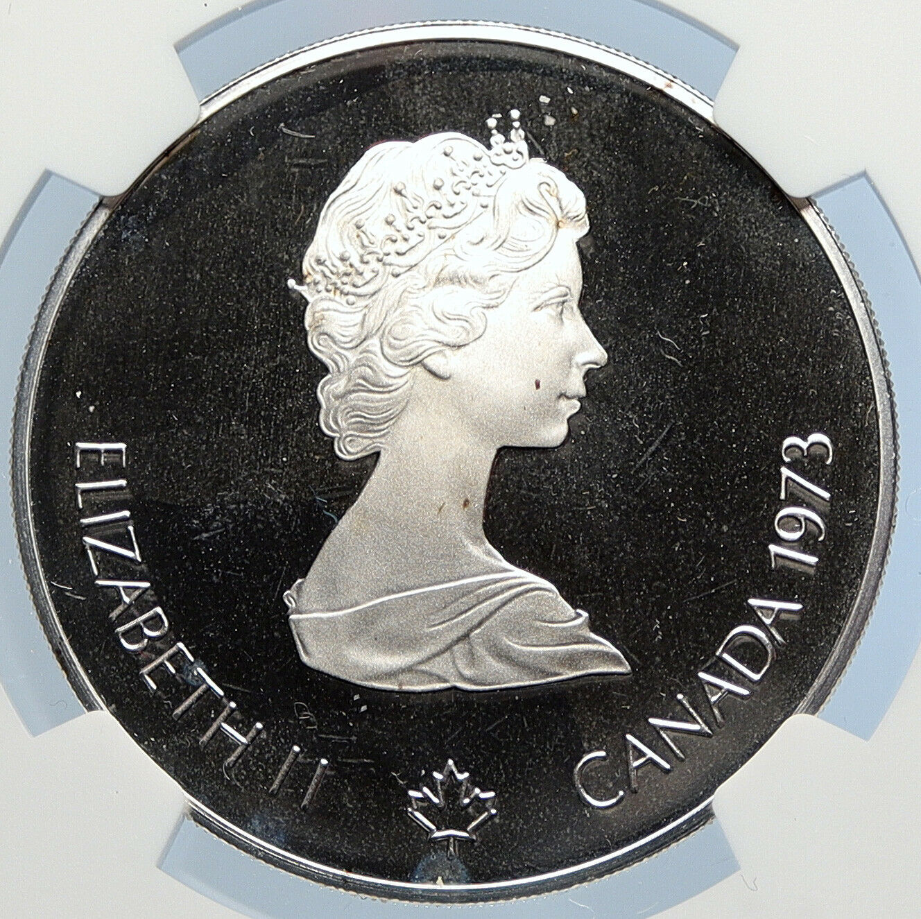 1973 CANADA Queen Elizabeth II Olympic Montreal Proof Silver $5 Coin NGC i105923