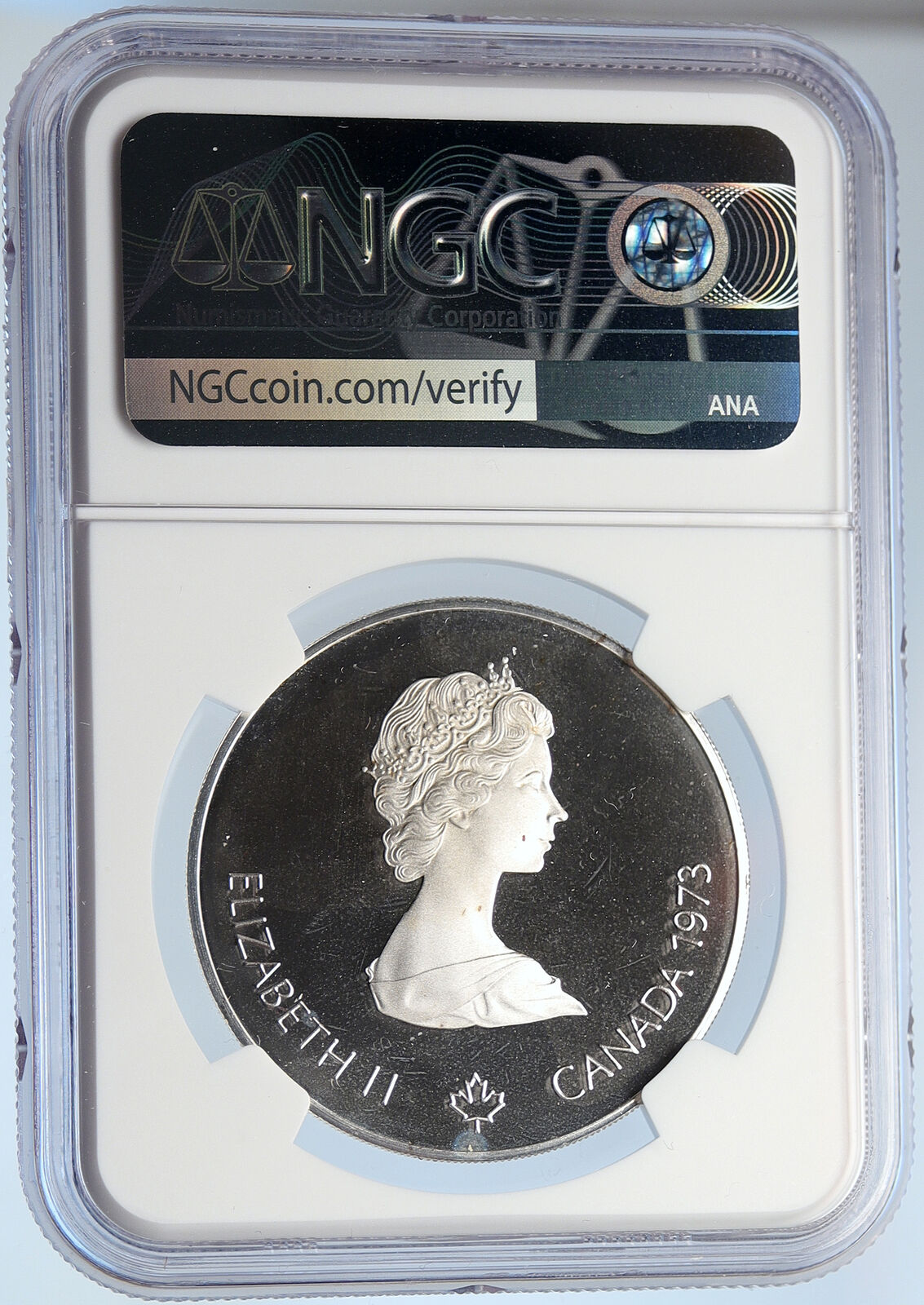 1973 CANADA Queen Elizabeth II Olympic Montreal Proof Silver $5 Coin NGC i105923