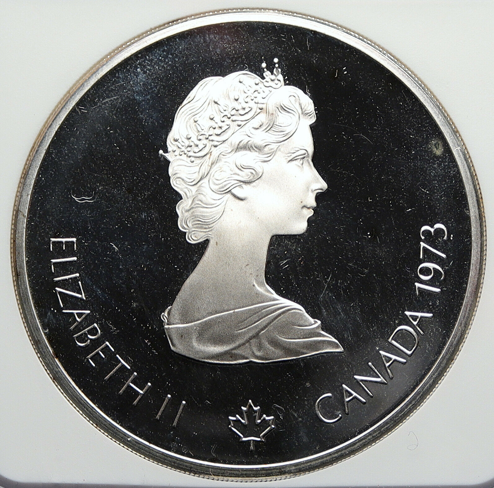 1973 CANADA Elizabeth II Olympic Montreal City PROOF Silver $10 Coin NGC i105922