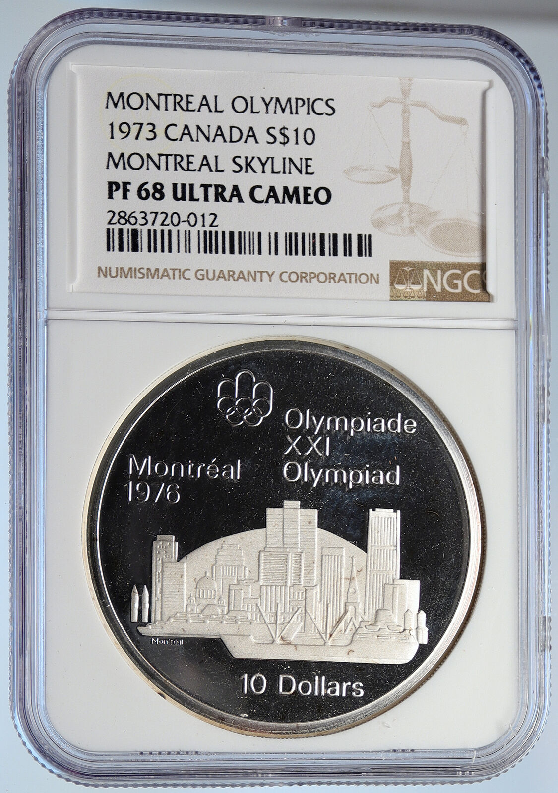 1973 CANADA Elizabeth II Olympic Montreal City PROOF Silver $10 Coin NGC i105922