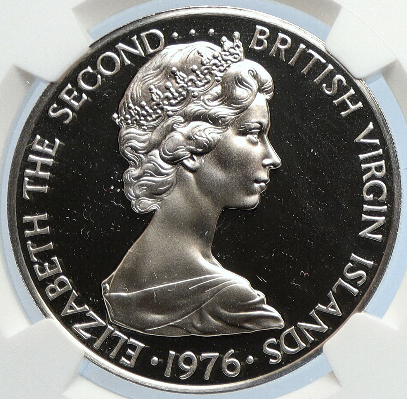 1976 British Virgin Islands Elizabeth II BIRD Proof Silver $1 Coin NGC i105950