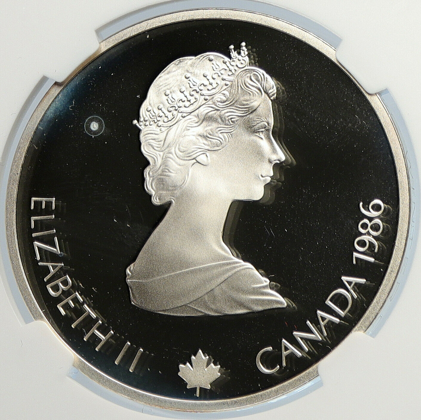 1986 CANADA 1988 CALGARY OLYMPIC Free-X Skiing Proof Silver $20 Coin NGC i105946