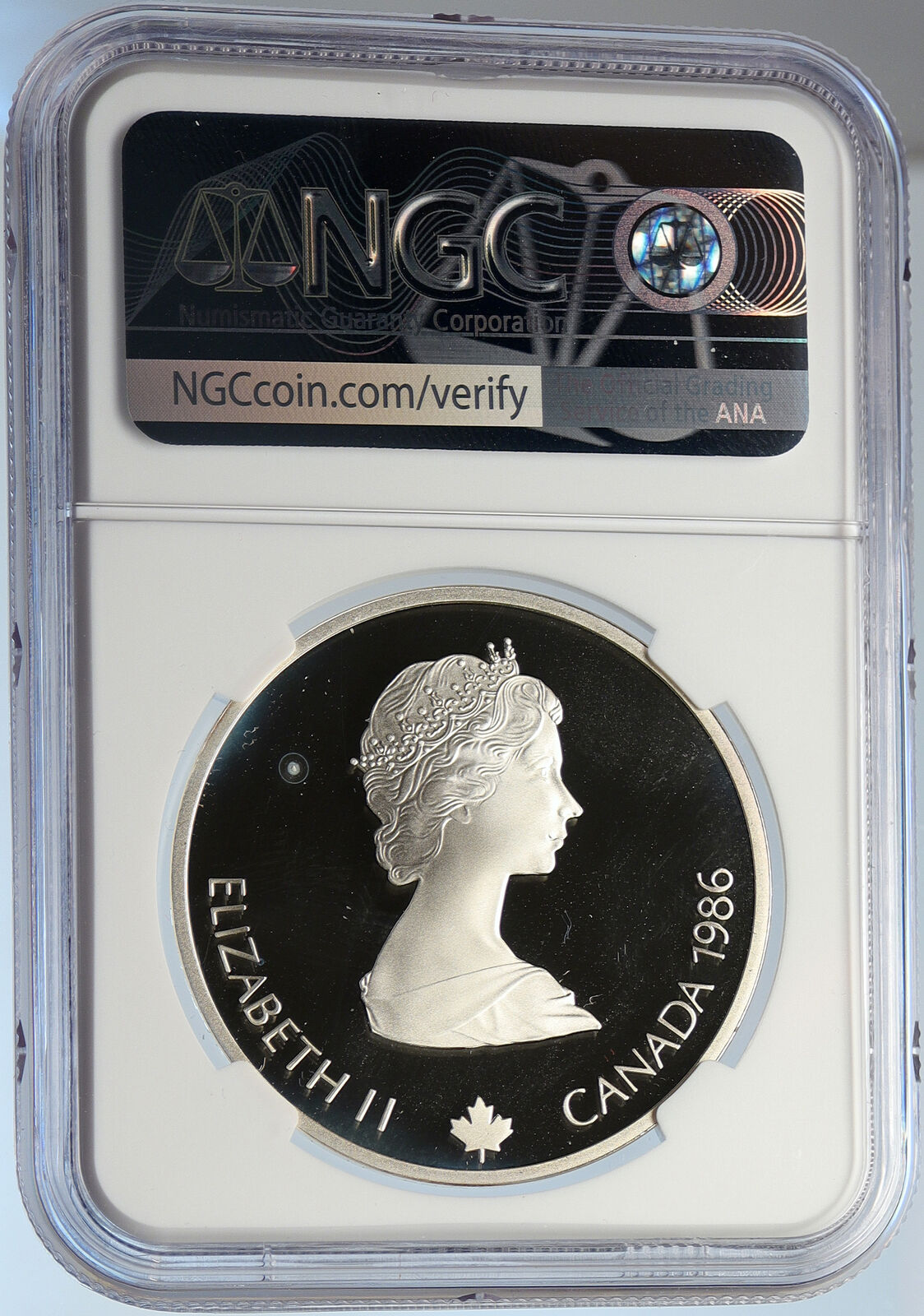 1986 CANADA 1988 CALGARY OLYMPIC Free-X Skiing Proof Silver $20 Coin NGC i105946