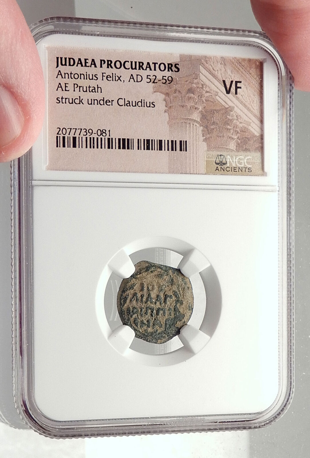 CLAUDIUS & AGRIPPINA Jr Ancient Roman Jerusalem ANTONIUS FELIX Coin NGC i70896