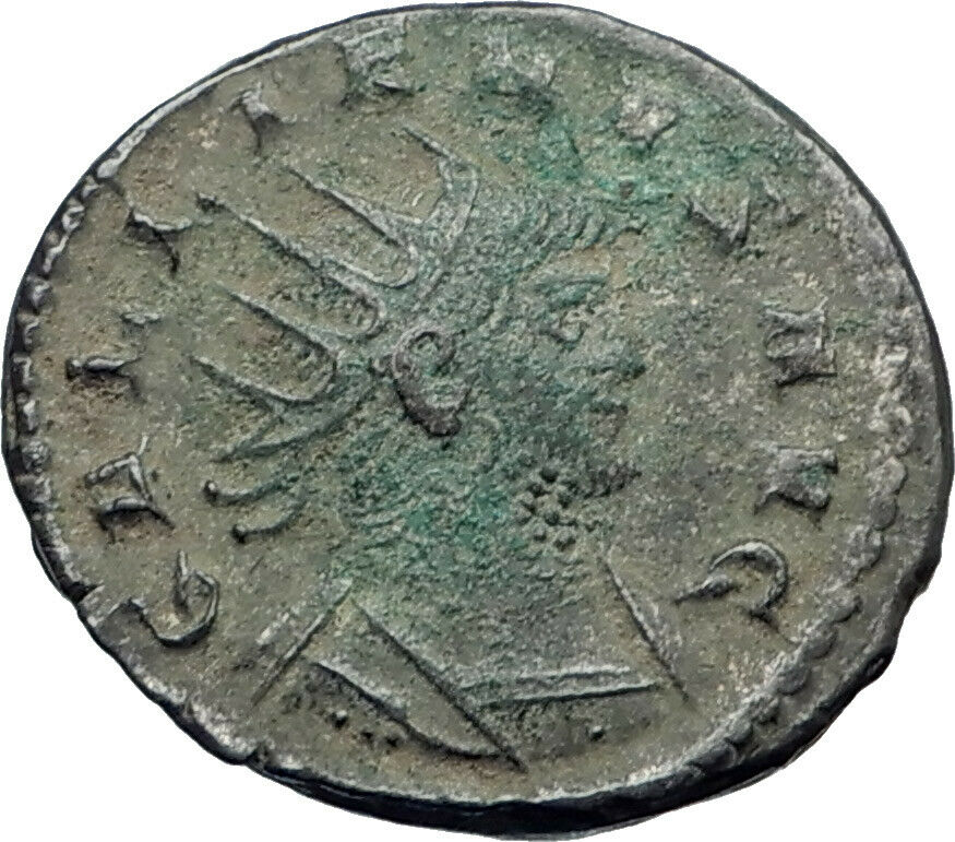 Gallienus son of Valerian I RARE Ancient Roman Coin Sol Sun God Globe i42281