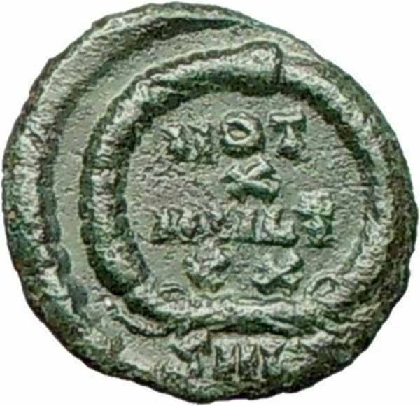 THEODOSIUS I the Great 379AD Ancient Roman Coin Wreath i28013