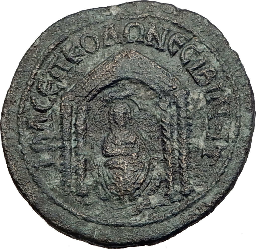 PHILIP I the ARAB 244AD Nisibis Authentic Ancient Roman Coin Tyche TEMPLE i63323