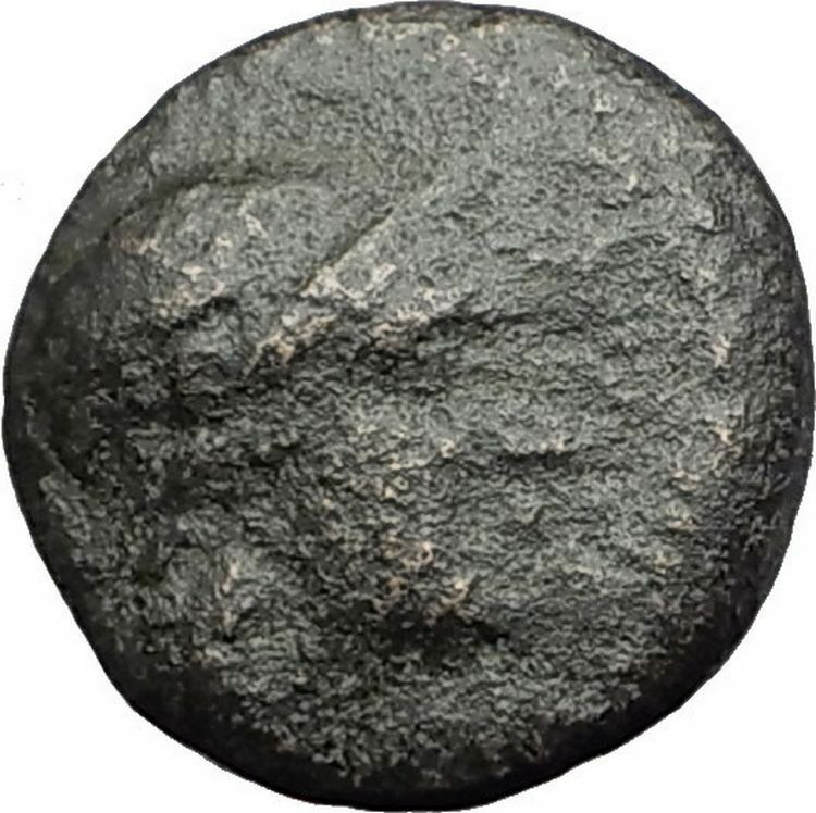 AIGAI in AEOLIS 2-1CenBC Genuine Authentic Ancient Greek Coin ATHENA GOAT i63786