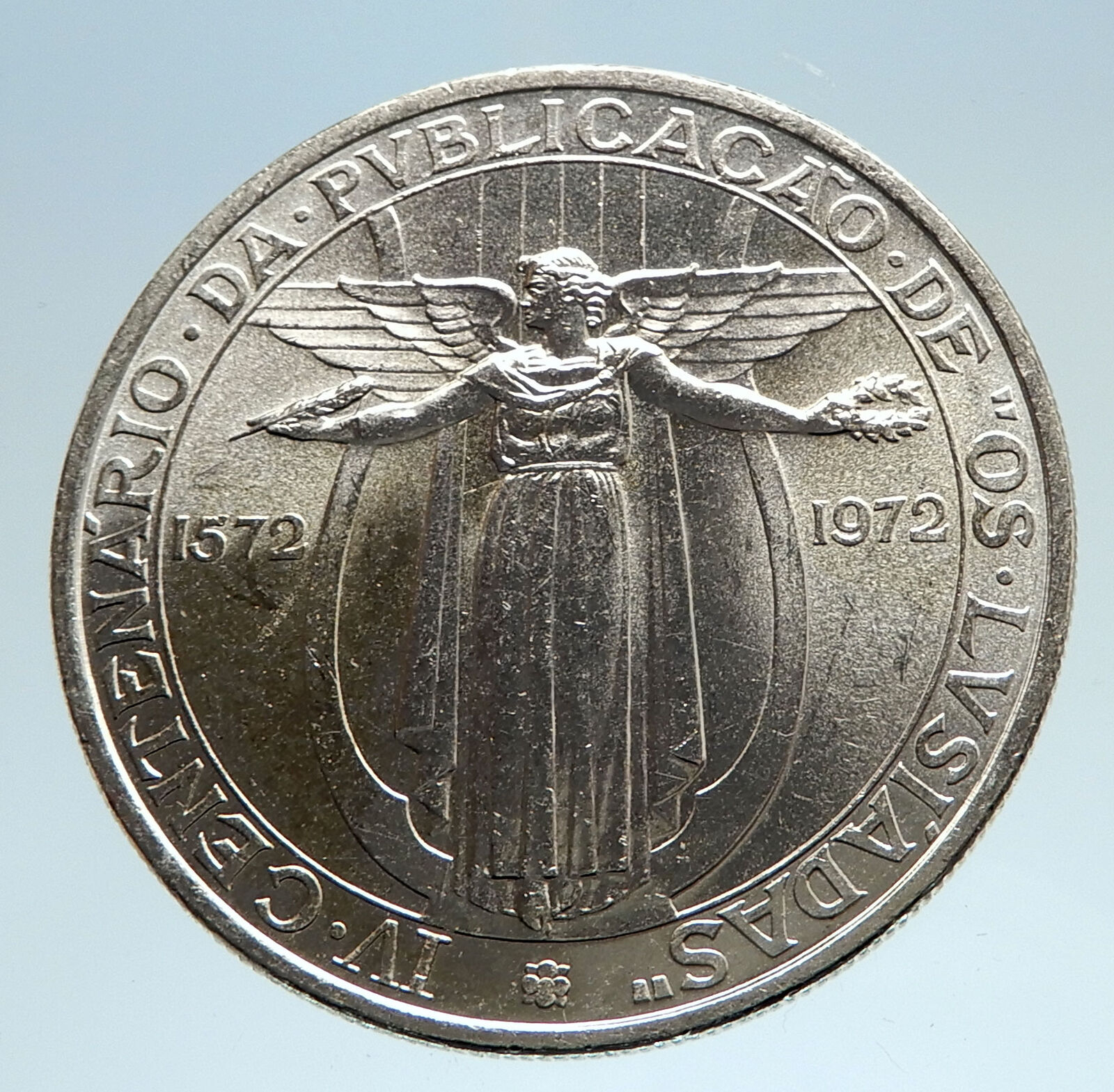 1972 PORTUGAL Poem Os Lusiadas by Camoes Genuine Silver 50 Escudos Coin i75070