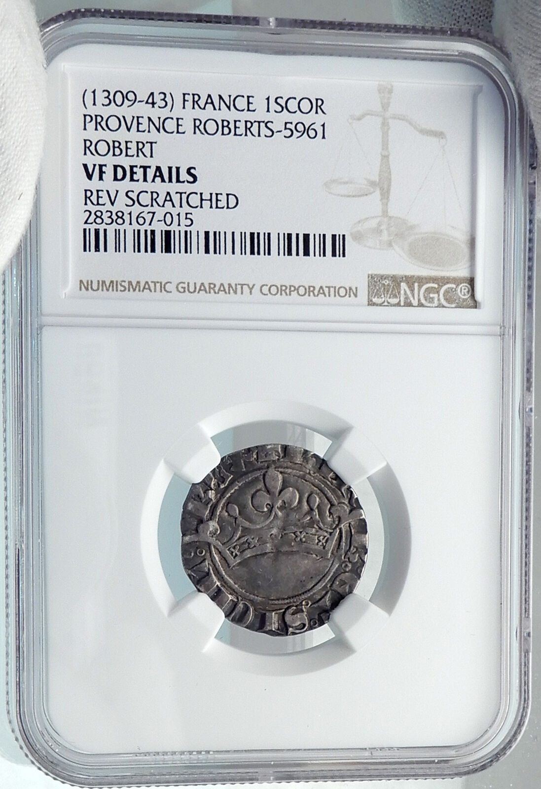 FRANCE Provincial ROBERT de ANJOU Count of PROVENCE Silver Coin NGC i81866