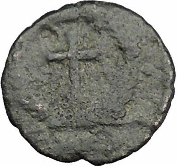 THEODOSIUS II 425AD Ancient Roman Coin Cross within wreath of success i32883