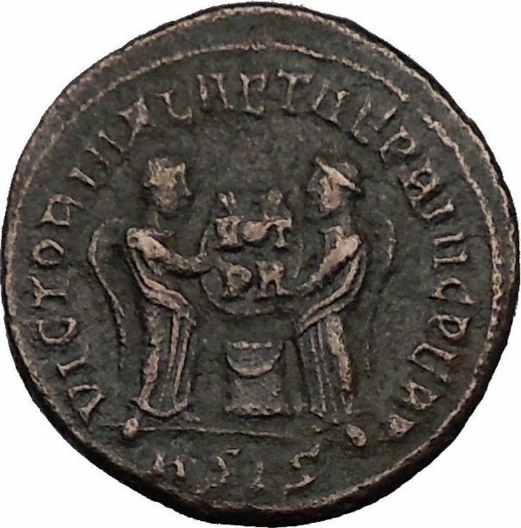 Constantine I The Great 318AD Ancient Roman Coin Two Victories w shield i37173