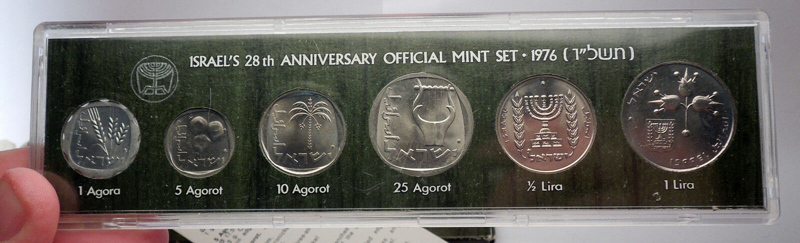 1976 ISRAEL 28th Anniversary Official Mint Set 6 Coins Collection in Case i57002