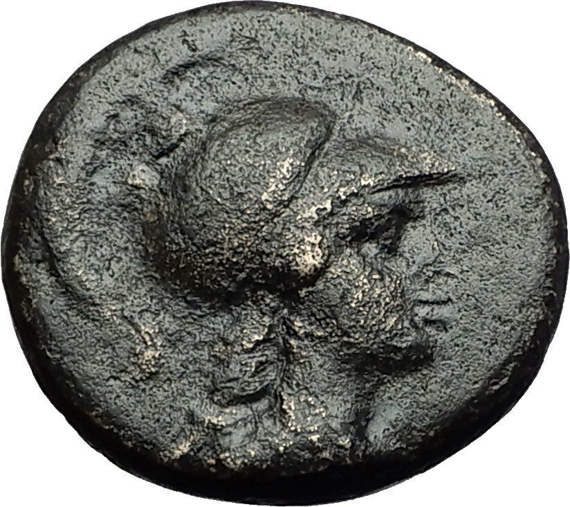 APAMEIA PHRYGIA 88BC Athena Gemini Caps Eagle Original Ancient Greek Coin i58353