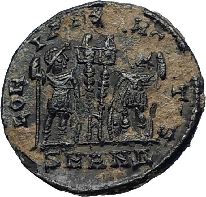 CONSTANTINE I the GREAT 330AD Authentic Ancient Roman Coin w SOLDIERS i67000