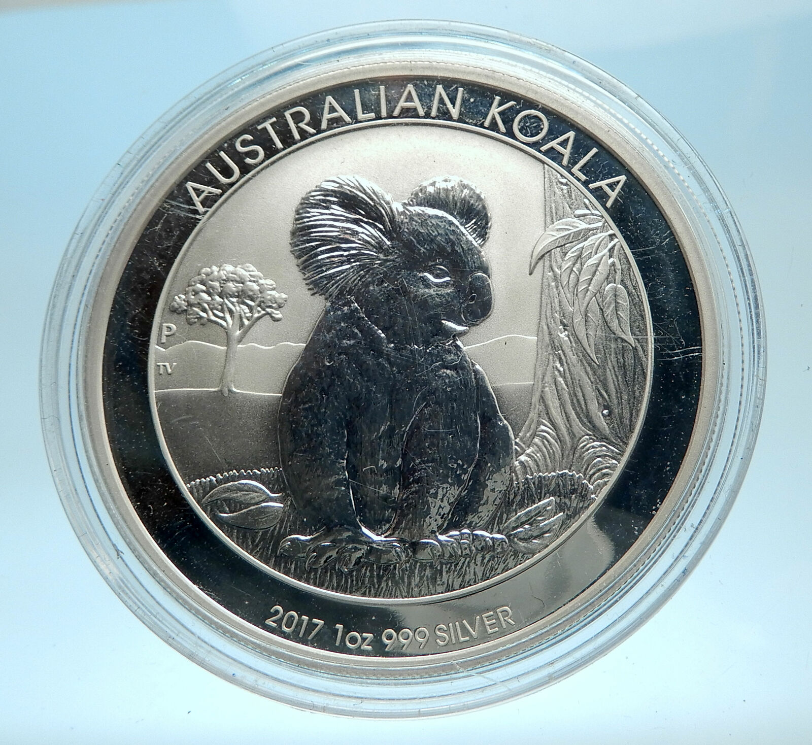 2017 AUSTRALIA UK Queen Elizabeth II KOALA Genuine Antique Silver $ Coin i77555