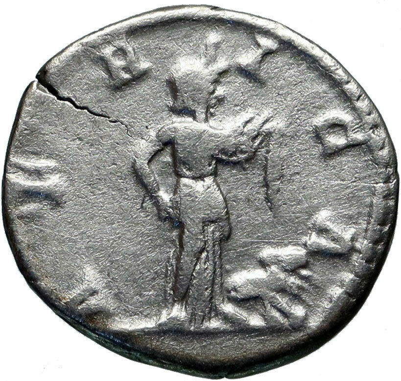 SEPTIMIUS SEVERUS 207AD AFRICA Elephant Lion Ancient Silver Roman Coin i46546