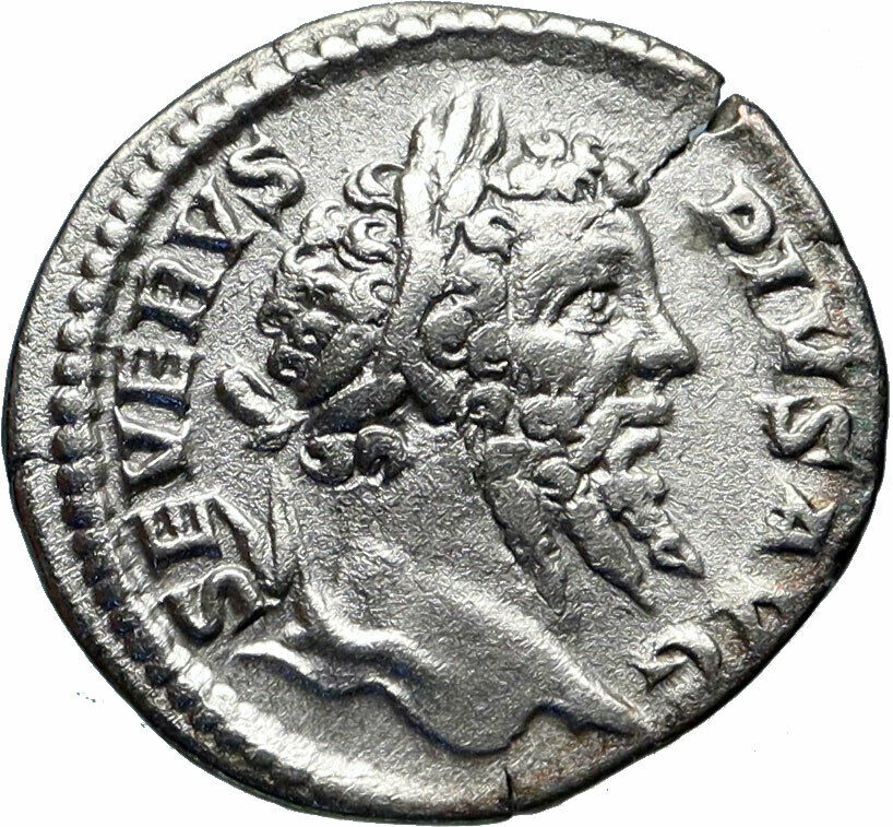 SEPTIMIUS SEVERUS 207AD AFRICA Elephant Lion Ancient Silver Roman Coin i46546