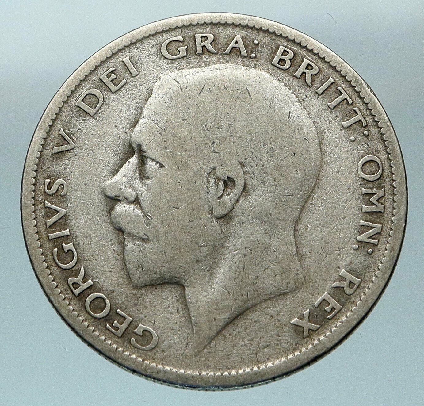 1928 Great Britain United Kingdom UK King GEORGE V Silver Half Crown Coin i84530