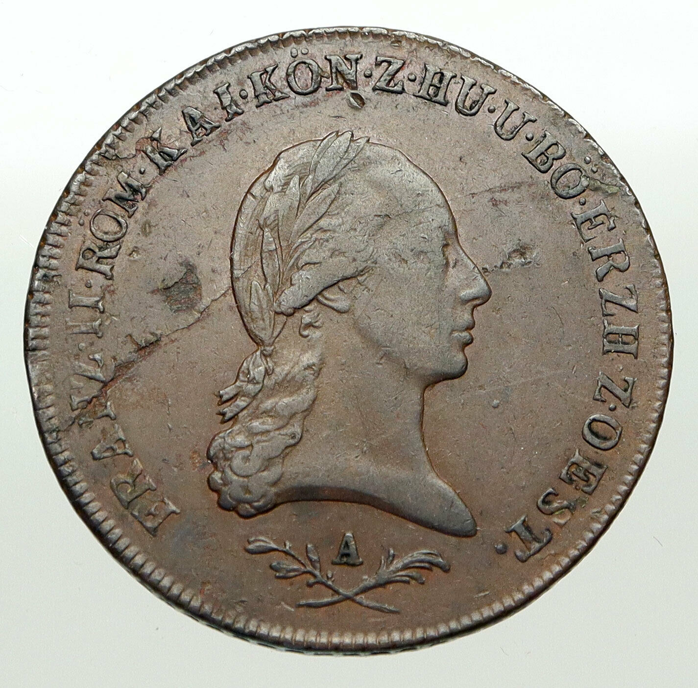 1800A AUSTRIA w Emperor Franz II Hapsburg Antique 6 Kreuzer Austrian Coin i84908