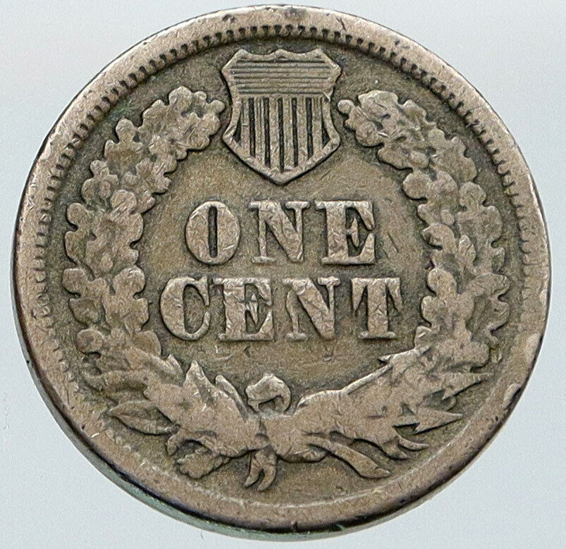 1863 United States CIVIL WAR Time PATRIOTIC with Shield VINTAGE Cent Coin i87631