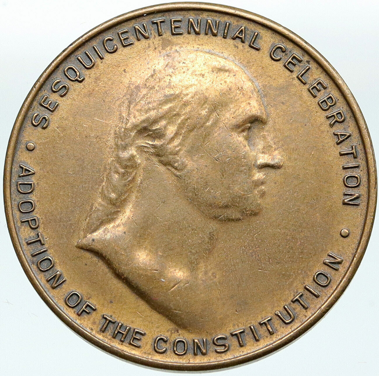 1937 USA Adoption of CONSTITUTION 150Yr PRESIDENT GEORGE WASHINGTON Medal i88329