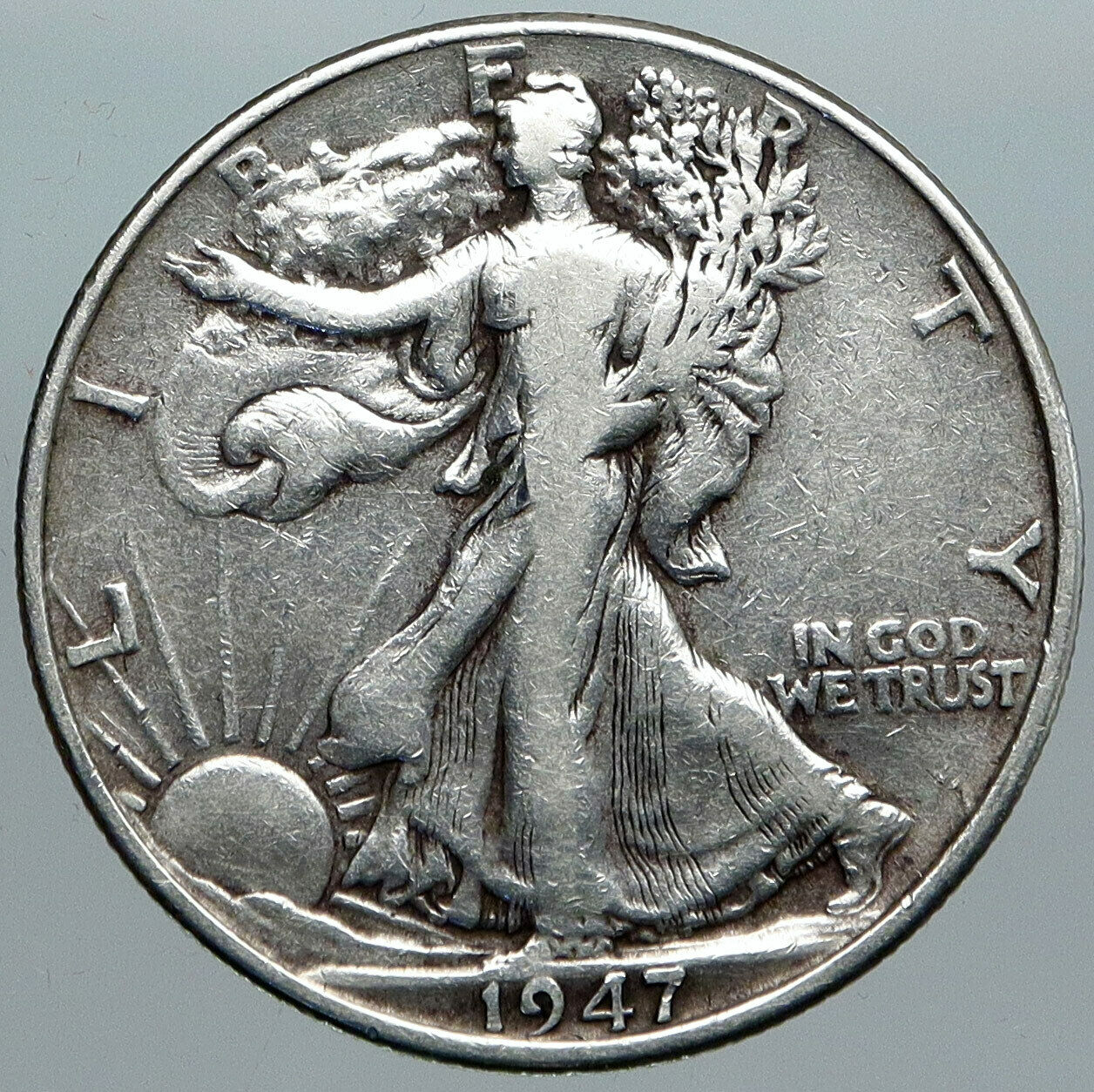 1947 WALKING LIBERTY Half Dollar Bald Eagle United States OLD Silver Coin i88965