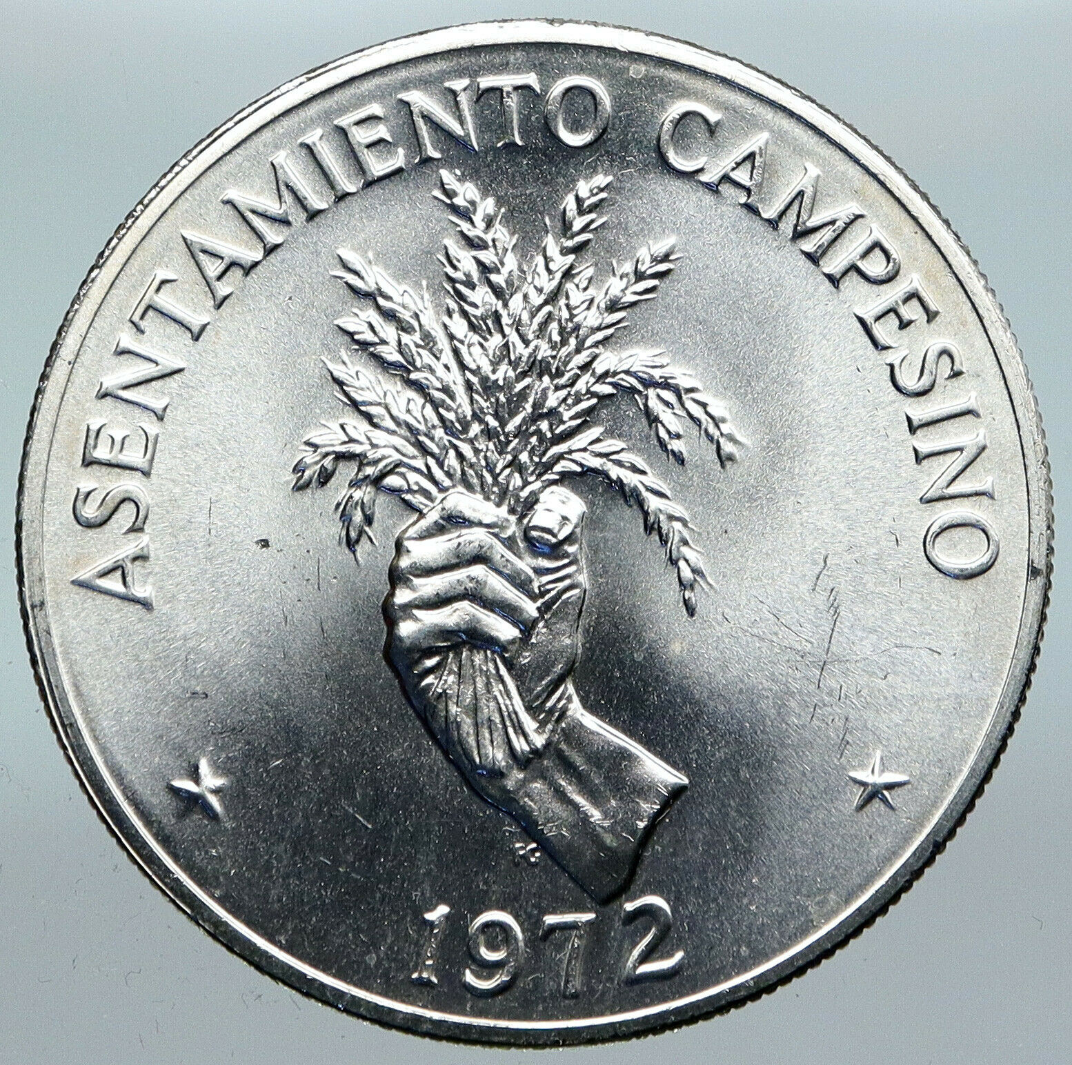 1972 PANAMA FAO Agricultrue Peasants Plants VINTAGE Silver 5 Balboa Coin i89867