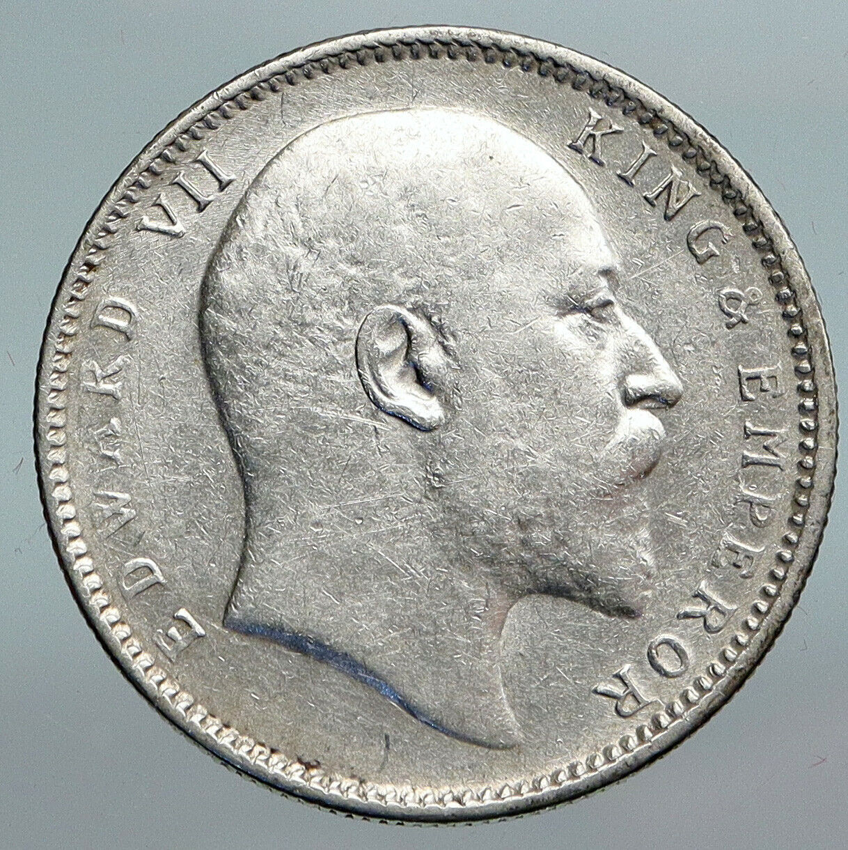 1906 King EDWARD VII of United Kingdom EMPEROR British INDIA Silver Coin i90170