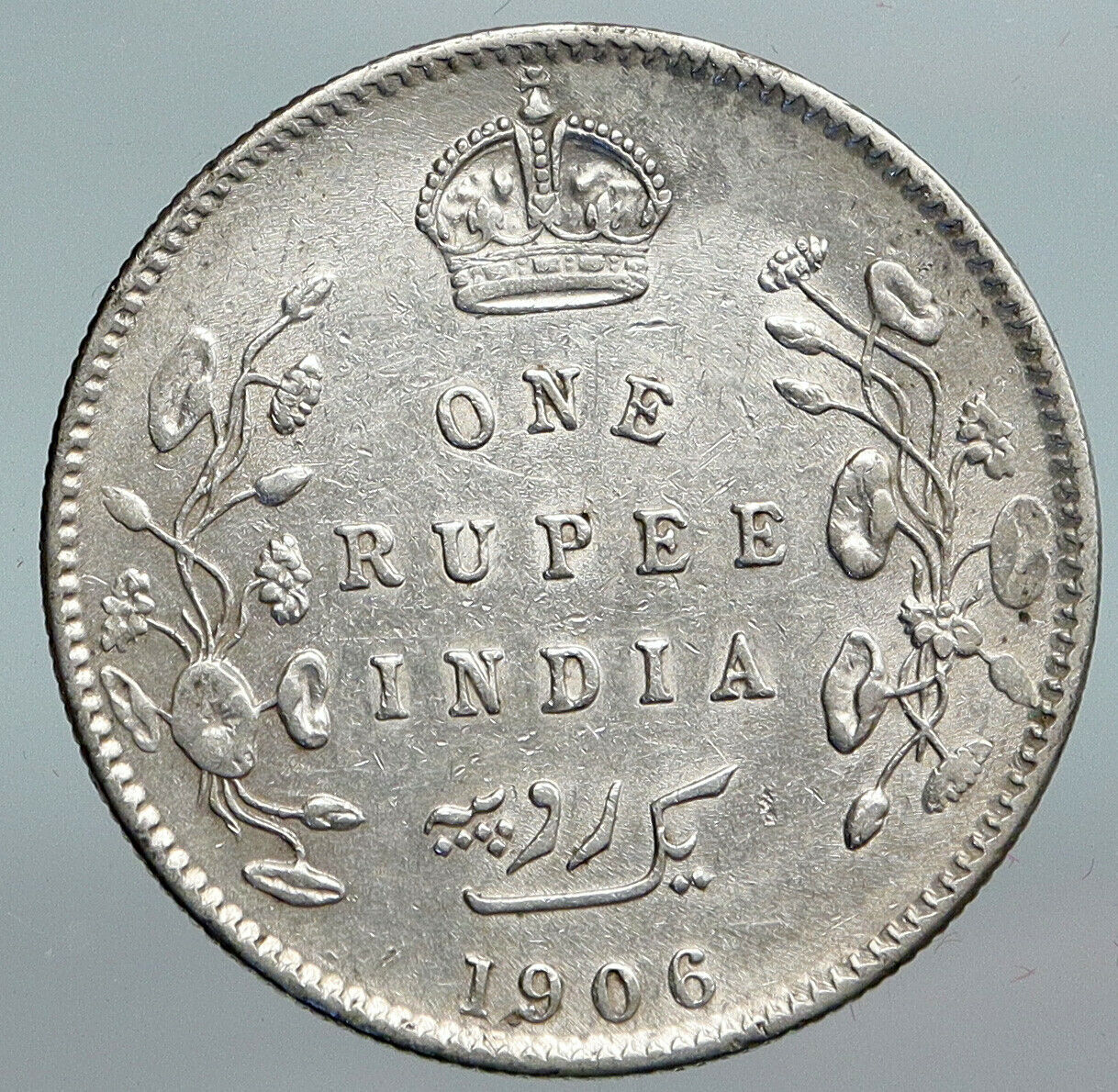 1906 King EDWARD VII of United Kingdom EMPEROR British INDIA Silver Coin i90170