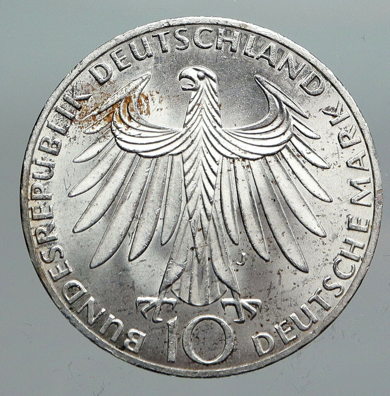 1972 Germany Munich Summer Olympics XX ATHLETES OLD Silver 10 Mark Coin i90492