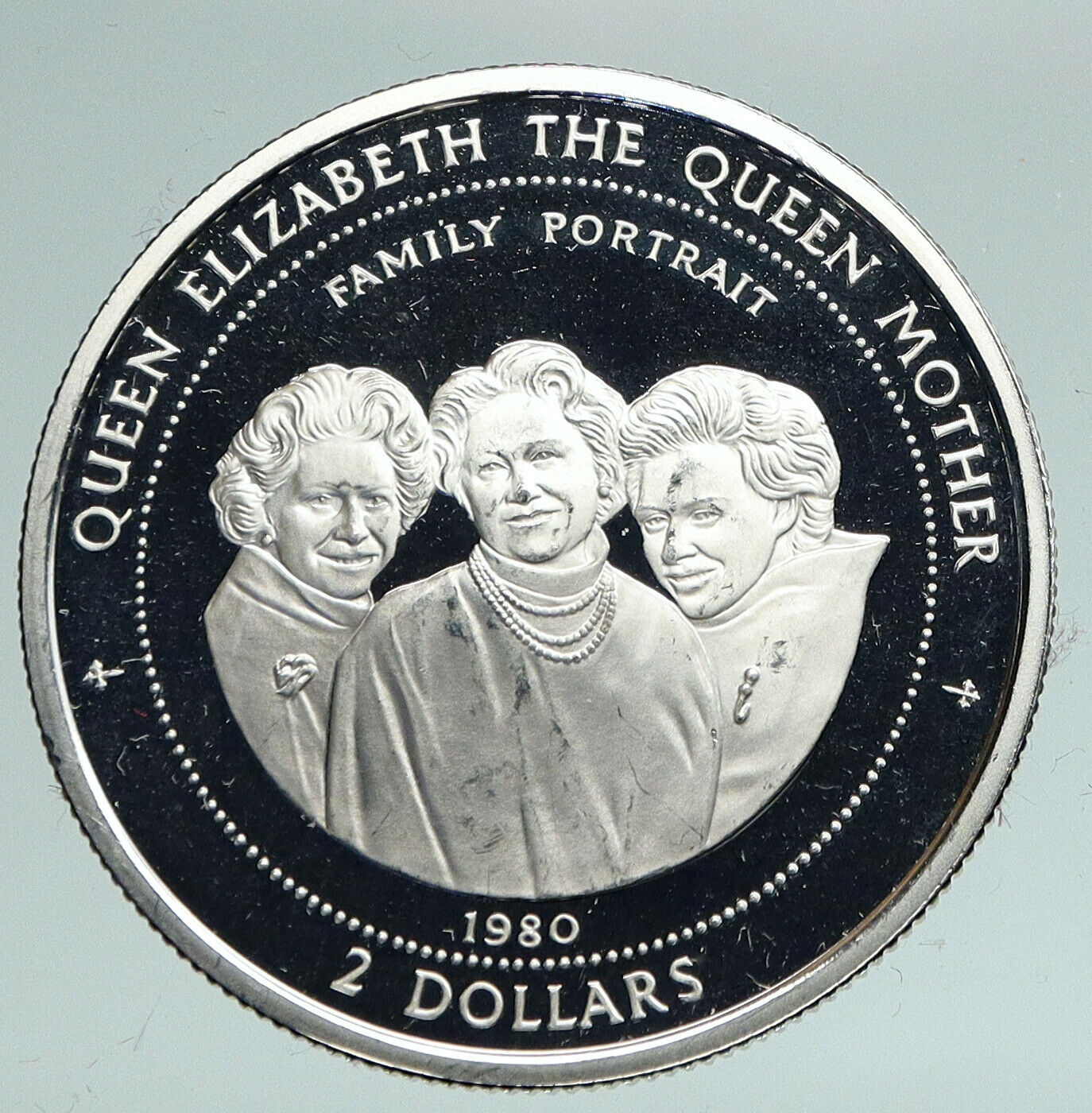 1997 COOK ISLANDS Elizabeth II Queen Mother PROOF Silver 2 Dollar Coin i91494