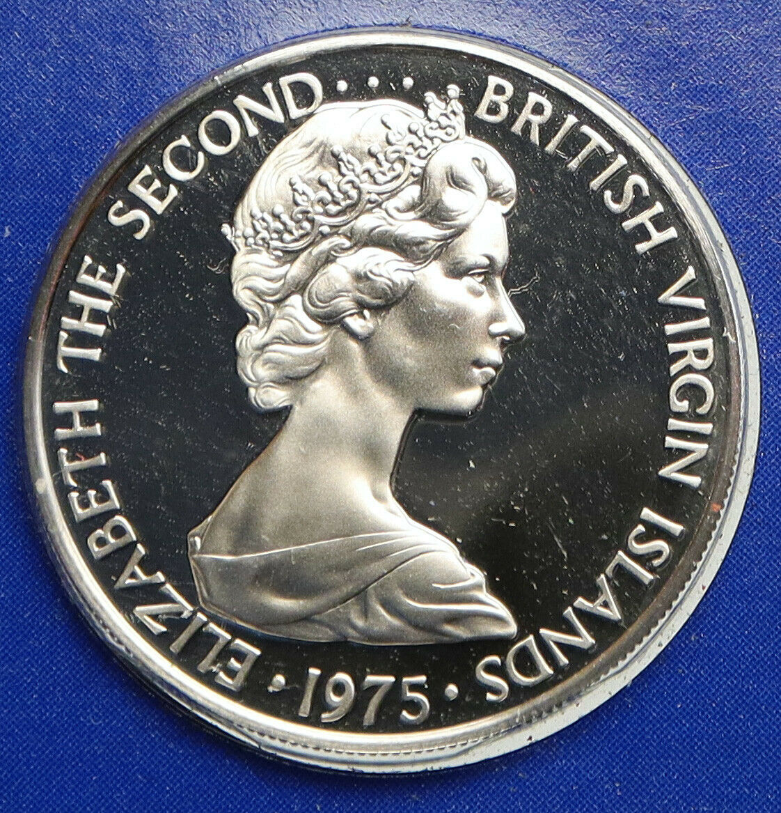 1975 British Virgin Islands Queen Elizabeth II BIRD Proof Silver 25C Coin i93935