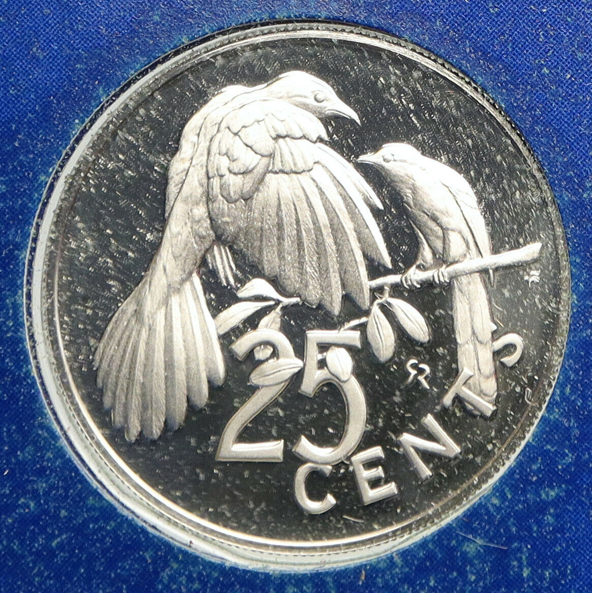 1975 British Virgin Islands Queen Elizabeth II BIRD Proof Silver 25C Coin i93935