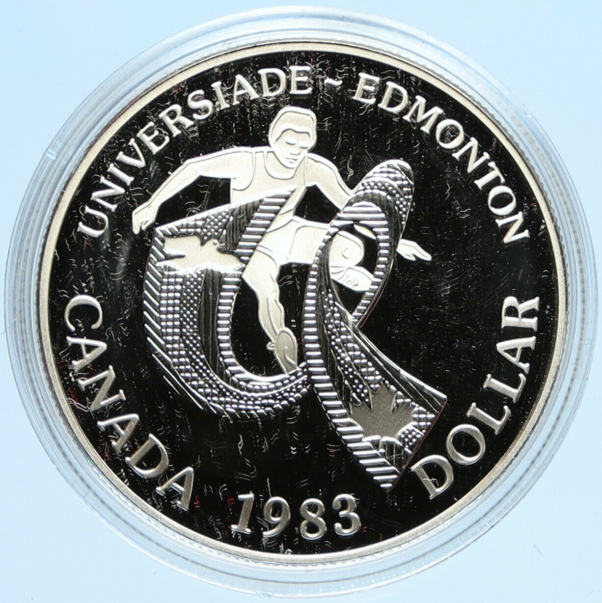 1983 CANADA Elizabeth II WORLD UNIVERSITY GAMES Proof Silver Dollar Coin i98080