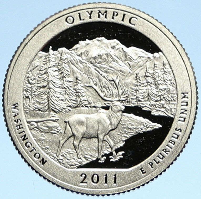 2011 S UNITED STATES Olympic Park WASHINGTON Proof Silver 25 Cents Coin i99308