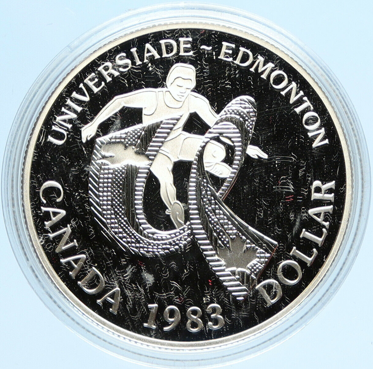 1983 CANADA Elizabeth II WORLD UNIVERSITY GAMES Proof Silver Dollar Coin i98091