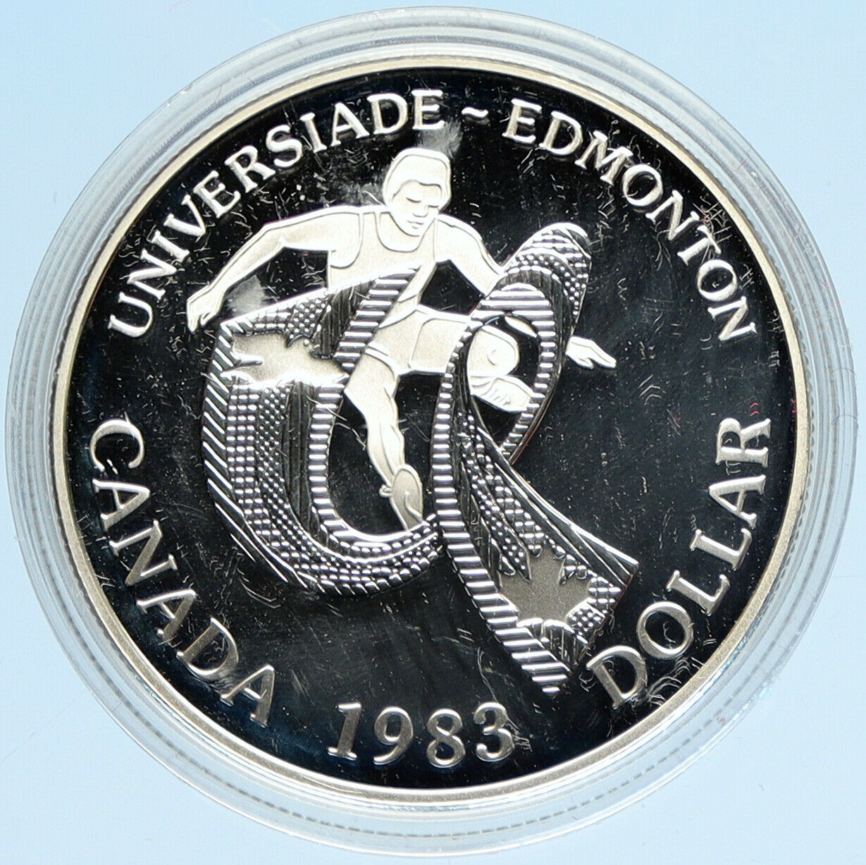 1983 CANADA Elizabeth II WORLD UNIVERSITY GAMES Proof Silver Dollar Coin i98109