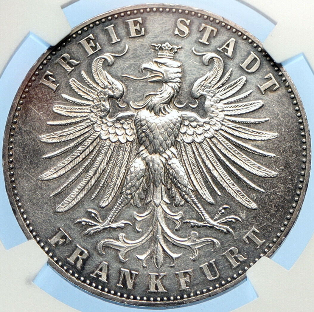 1862 GERMAN STATES FRANKFURT Shooting Festival OLD Silver Thaler Coin NGC i98389