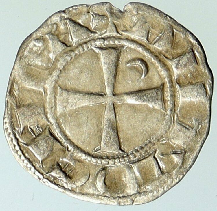 CRUSADERS Antioch Prince BOHEMOND III Byzantine Time Silver Coin CROSS i101286