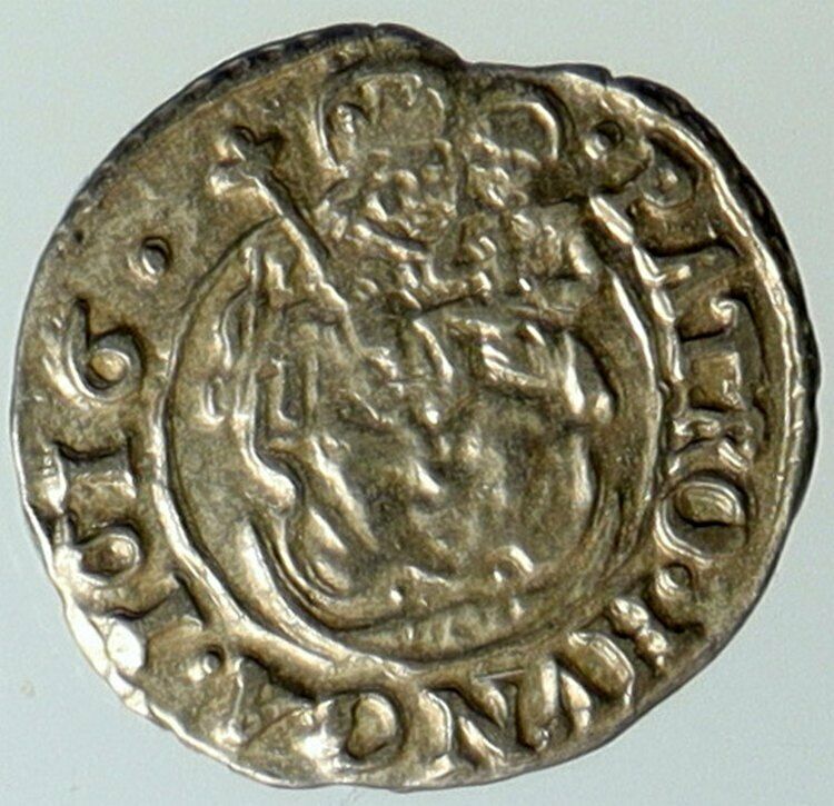 1616 KB HUNGARY King Matyas Matthias II Madonna Child Silver Denier Coin i101302