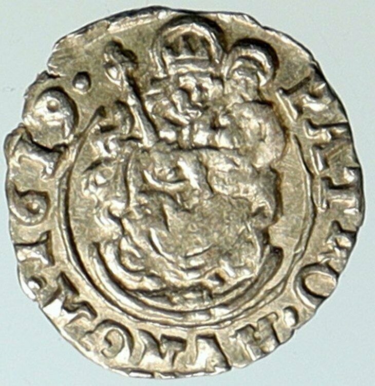 1619 KB HUNGARY King Matyas Matthias II Madonna Child Silver Denier Coin i101300