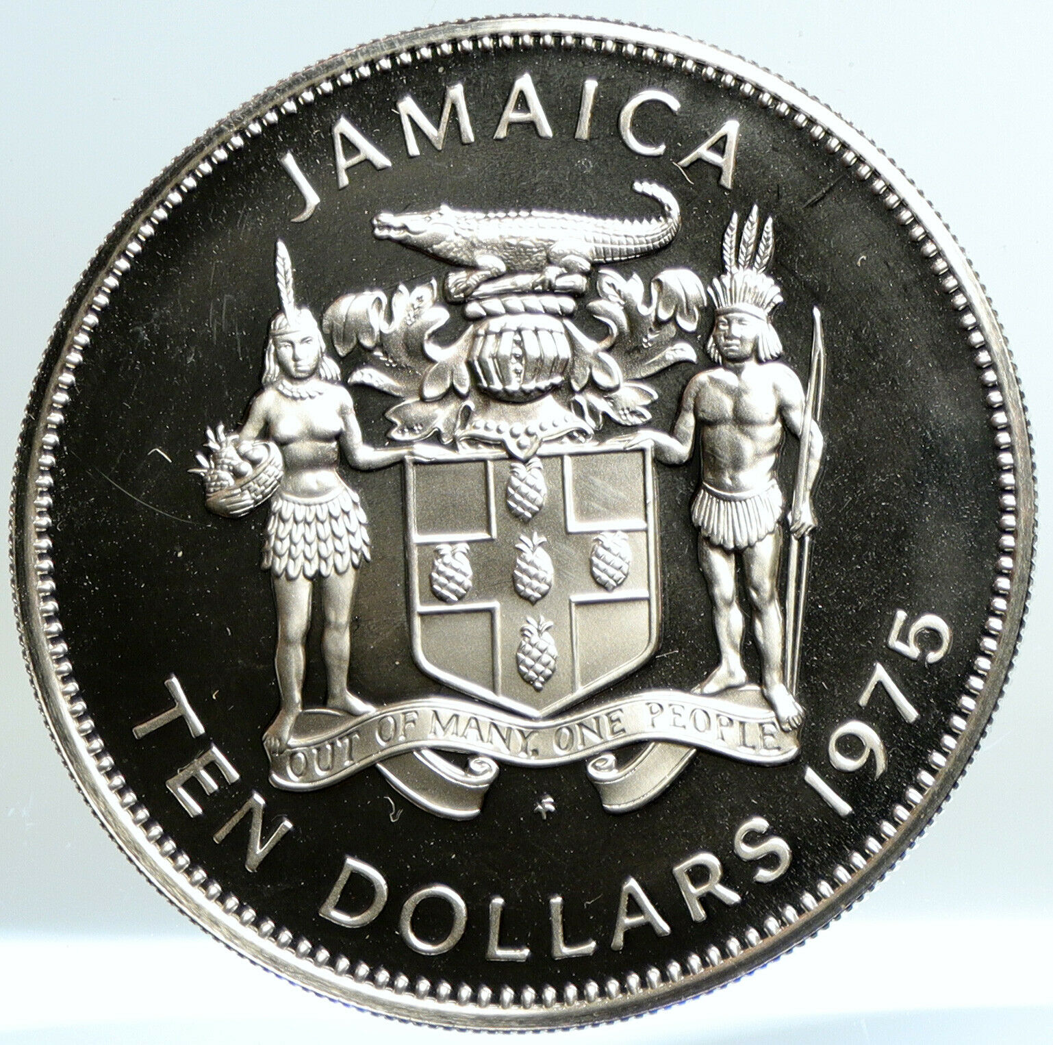 1975 JAMAICA New World Discovery Columbus Proof SILVER 10 Dollar Coin i101632