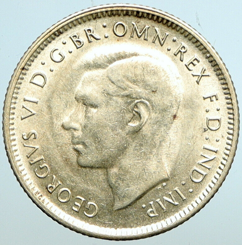 1943 S AUSTRALIA King George VI United Kingdom Silver Shilling Coin RAM i101629